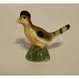 BUG HOUSE Bone China Miniature Bird Sparrow Brown Mini 1.25"